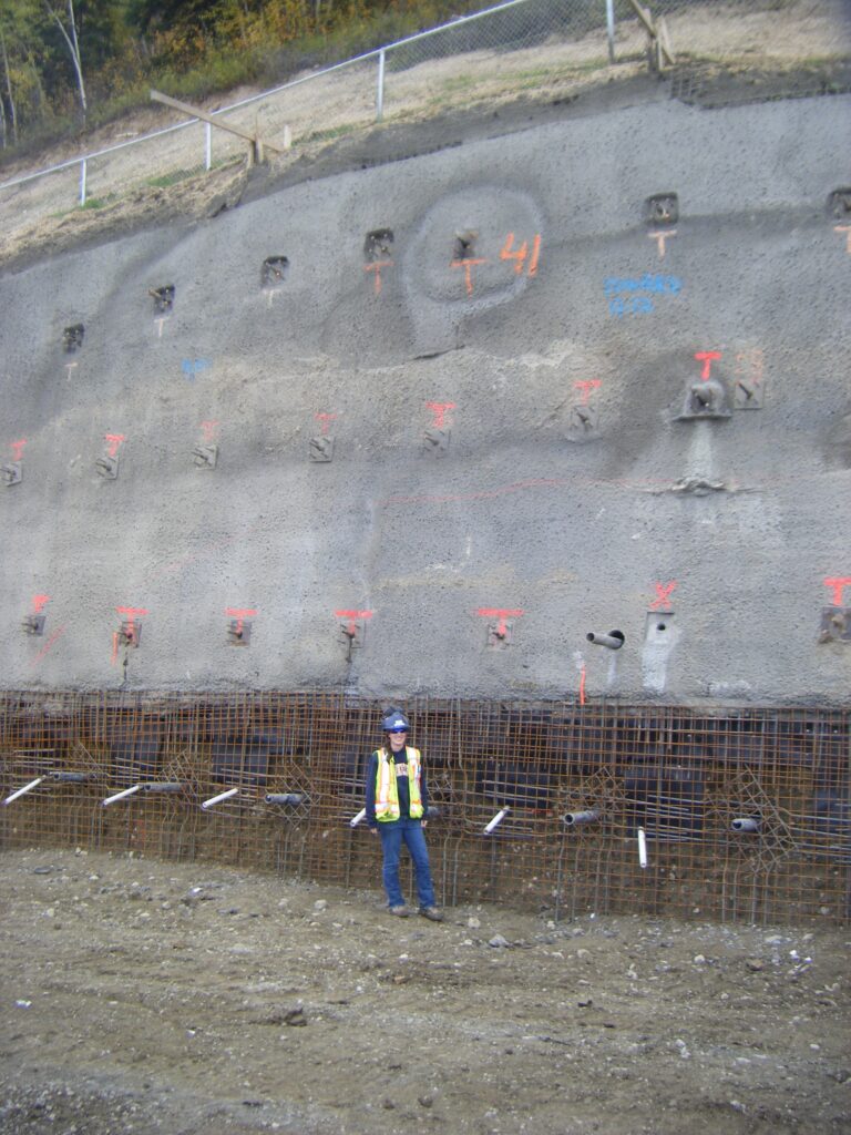 Soil Anchored Wall under construction towering over me